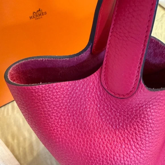 Hermes Picotin 22 Clemence, Rose Mexico, 2020 excellent condition, full set - Picture 10 of 12